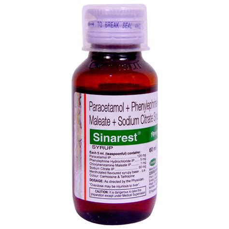 sinarest syrup dose for child